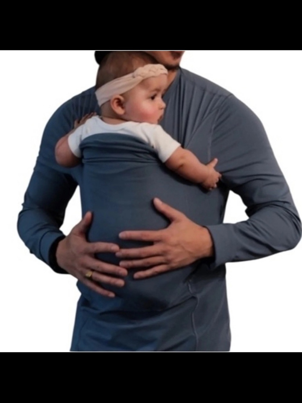 LALABU Dad shirt blue long sleeve baby wearing size medium NWT